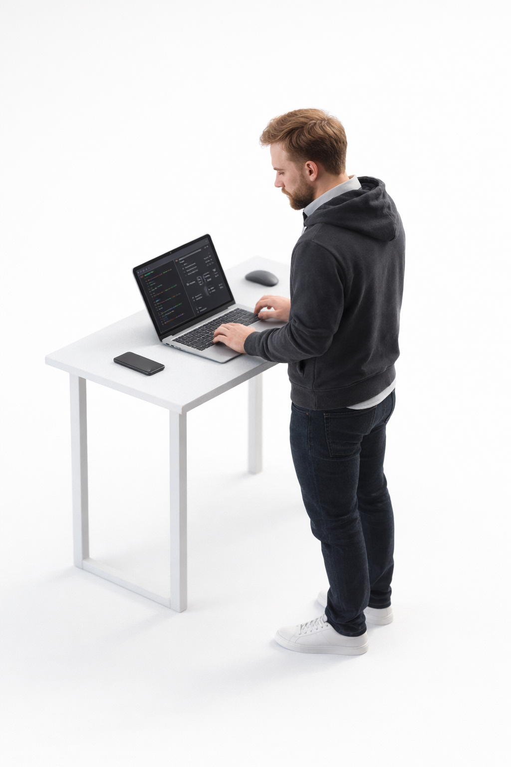Coding at standing desk